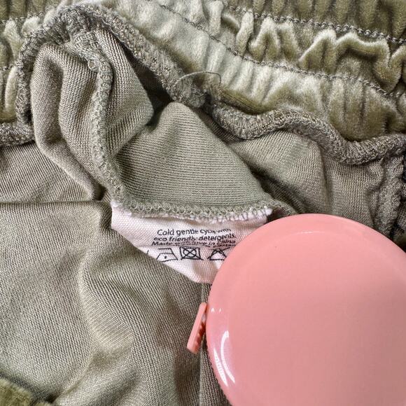 Araminta James Velour Jogger Olive Green Women’s Small Pockets Y2K Velvet Lounge - Picture 8 of 13